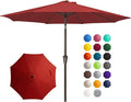 JEAREY 10 ft Outdoor Patio Umbrella w/Tilt and Crank, Light Red | 8 Sturdy Ribs by JEAREYOutdoorsCollection