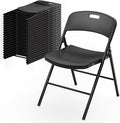 Bonnlo 20-Pack Black Plastic Folding Chairs, Portable Seat by Bonnlo