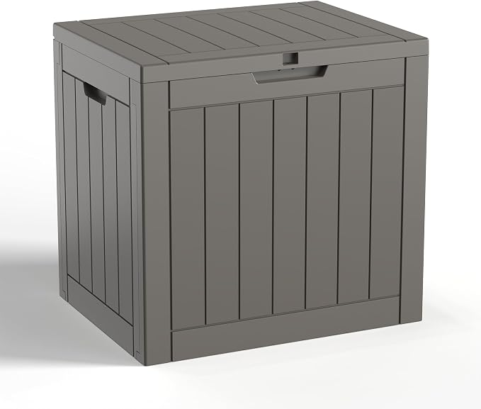 40 Gallon Lockable Outdoor Deck Box, Waterproof Weatherproof Resin Storage by MAIUSCOLI