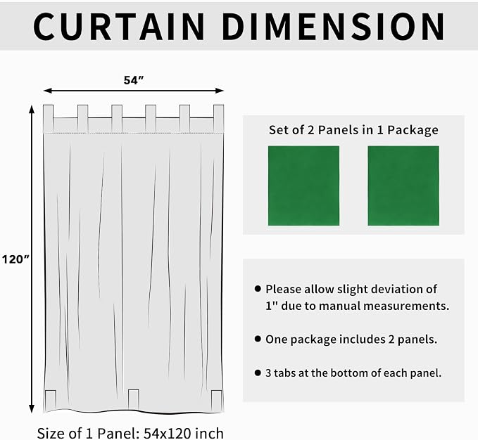 Easy-Going Outdoor Patio Curtains 2 Panels, 54x120 inch, Porch and Pergola - Image 6