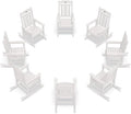 Oversized Outdoor Rocking Chairs Set of 8, 380lbs Heavy-Duty Large Patio Rocker by CIOKEA