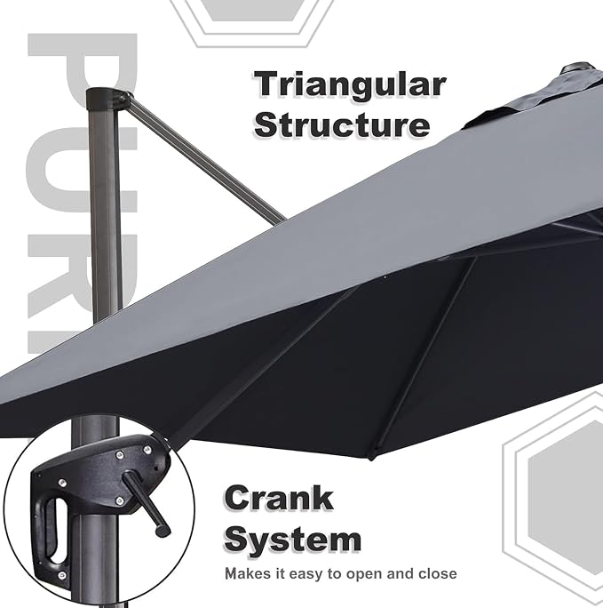 PURPLE LEAF Patio Umbrella 10' x 13' Built - Image 7