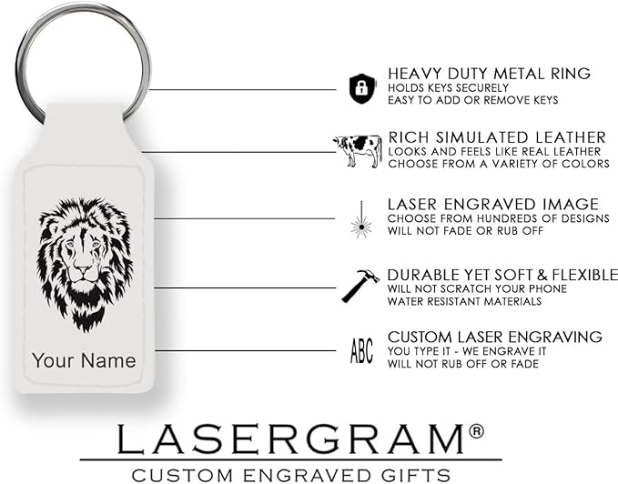 LaserGram Rectangle Keychain, Disc Golf, Personalized Engraving Included