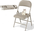 4 Pack Padded Folding Chairs, Portable Metal Foldable Chairs by HomePage