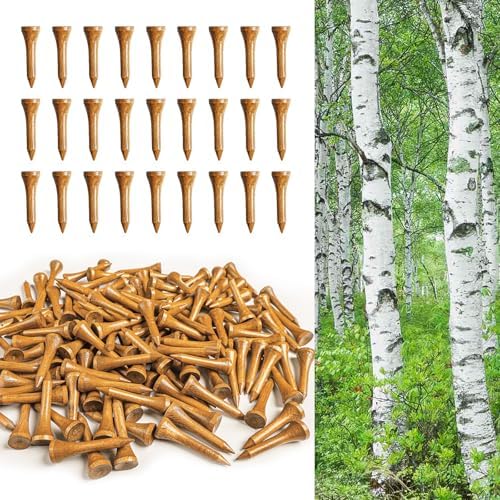 FINGER TEN Wooden Golf Tees Western Birch 100 Pack by FINGERTENSport