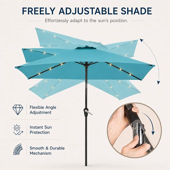 6.5 x 10ft Rectangular Patio Umbrella - Image 5
