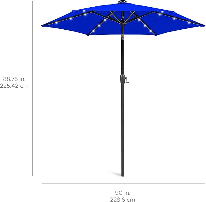 Best Choice Products 7.5ft Solar Umbrella LED Lighted Patio Umbrella, Table - Image 7