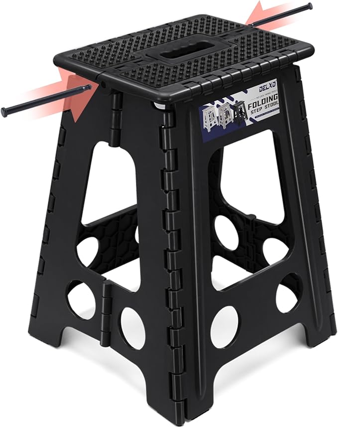 Delxo 17.5 Inch Folding Step Stool, Foldable Step Stool by Delxo