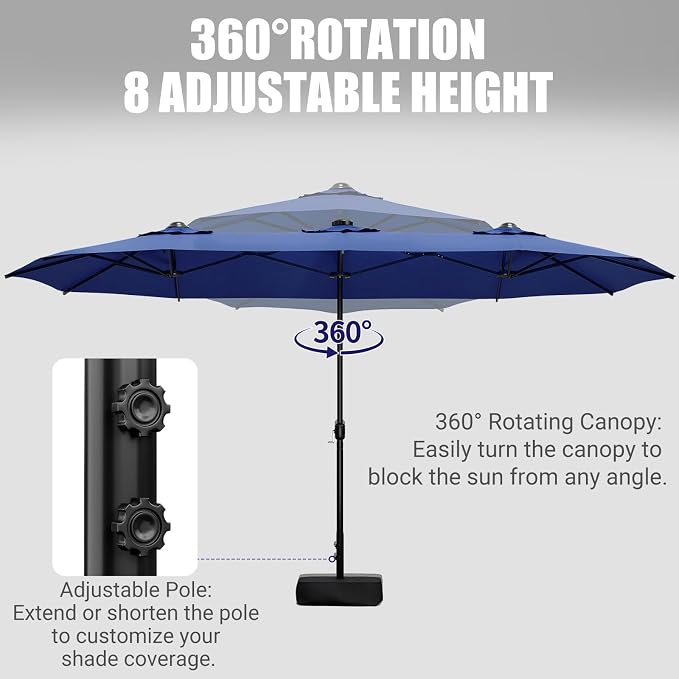 15FT Double-Sided Patio Umbrella - Image 2