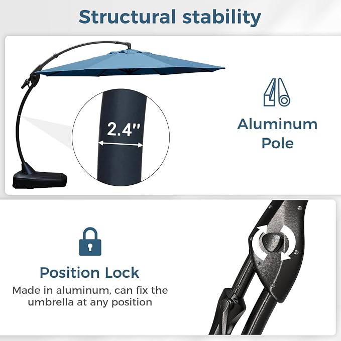Grand patio 12FT Sunbrella Cantilever Umbrella - Image 6