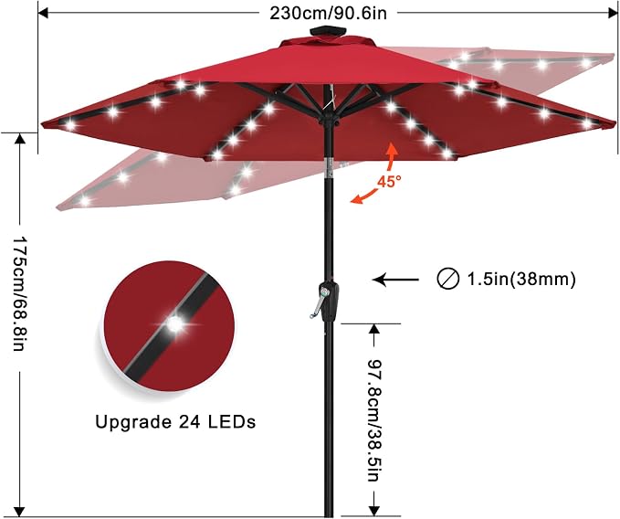 ABCCANOPY Solar Led Patio Umbrella - Image 3