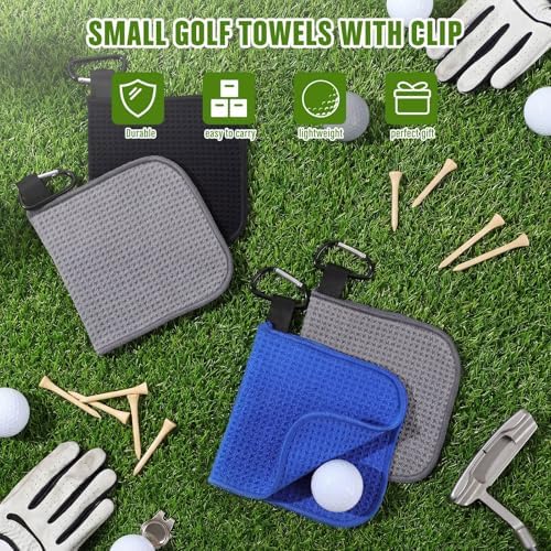 Batiyeer 5 Pack Small Golf Towel 5.5 x 5.5 Inch Microfiber Waffle Material - Image 5