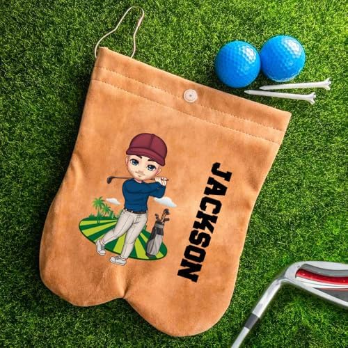 Personalized Golf Ball Bag, Custom Cartoon Character & Name on Golf Shag Bag - Image 4