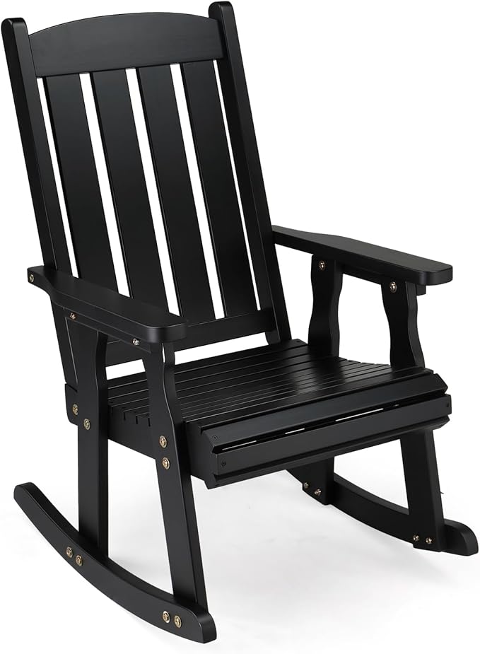 VINGLI Outdoor Rocking Chair, Heavy Duty 600 LBS Wooden Rocker, Weatherproof by VINGLI