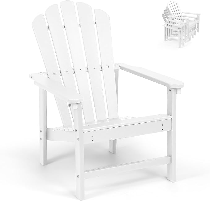 Oversized Stackable Adirondack Chair, HDPE All-Weather Fire Pit Chair | by Mguio
