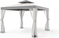 10’x10’ Patio Gazebo Canopy Tent w/Removable Netting, Ventilated Double-tier Top by GOJOOASIS