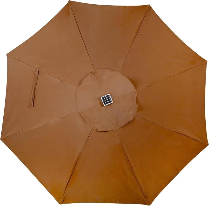 9 ft Solar Umbrella 32 LED Lighted Patio Umbrella Table Market Umbrella - Image 4