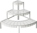 aboxoo 3-Tier Metal Plant Stand, Quarter Round Stair-Step Corner Shelf | Holds by aboxoo