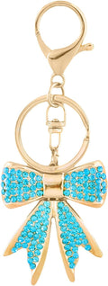 Sparkly Bow Bag Charm Keychain - Rhinestone Bow Key Chain for Women - Cute Purse Handbag Charms Accessories