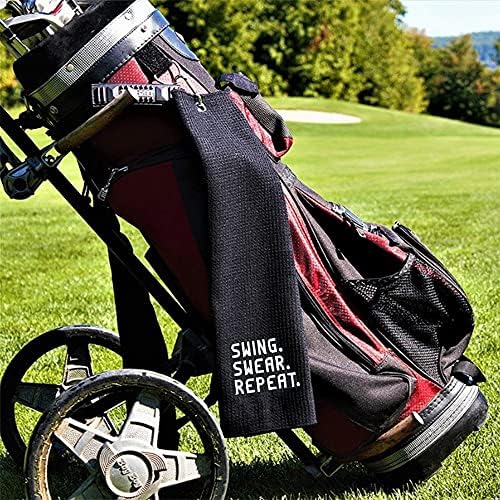 DYJYBMY Swing Swear Repeat Funny Golf Towel, Golf Accessories - Image 3