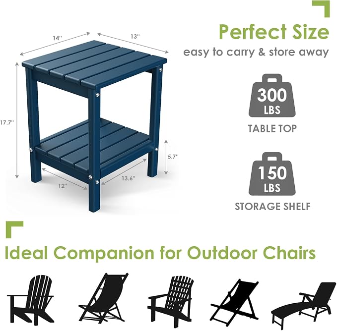 GREENVINES Outdoor Rocking Chairs Set, 2 Rockers w/ 1 Side Table - Image 4