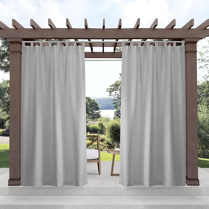 EXCLUSIVE HOME Cabana Solid Indoor/Outdoor Light Filtering Hook-and-Loop Tab by TownCountryLiving