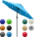Sunnyglade 9' Solar LED Patio Umbrella, 8 Ribs, Tilt & Crank | 9Ft Patio by Sunnyglade