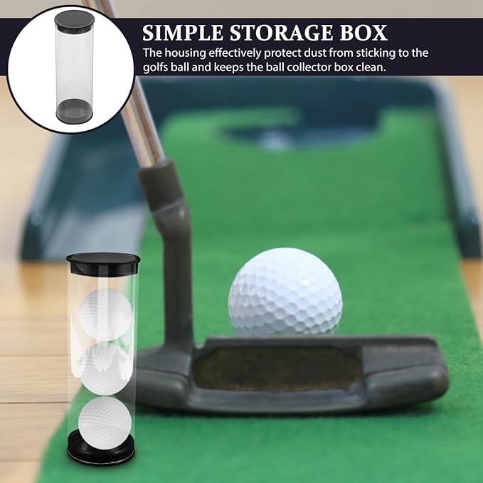 Generic Golf Ball Storage Tube Clear Plastic Golf Ball Holder Container with Cap Small Balls Display Case Organizer for Home and Shop