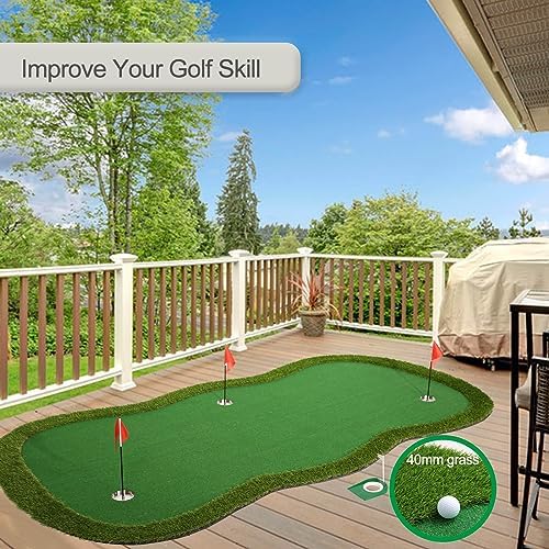 Chriiena Golf Putting Green, Large Practice Putting Mat - Image 3