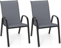 Tangkula Patio Dining Chairs Set of 2, Outdoor Stackable All Weather Heavy Duty by TANGKULA
