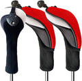 FINGER TEN Golf Club Head Covers Woods Hybrids 1/2/3/4 Pack, Headcovers Men Women 3 5 7 X with Interchangeable Number Tag, Fit All Wood Hybrid Clubs