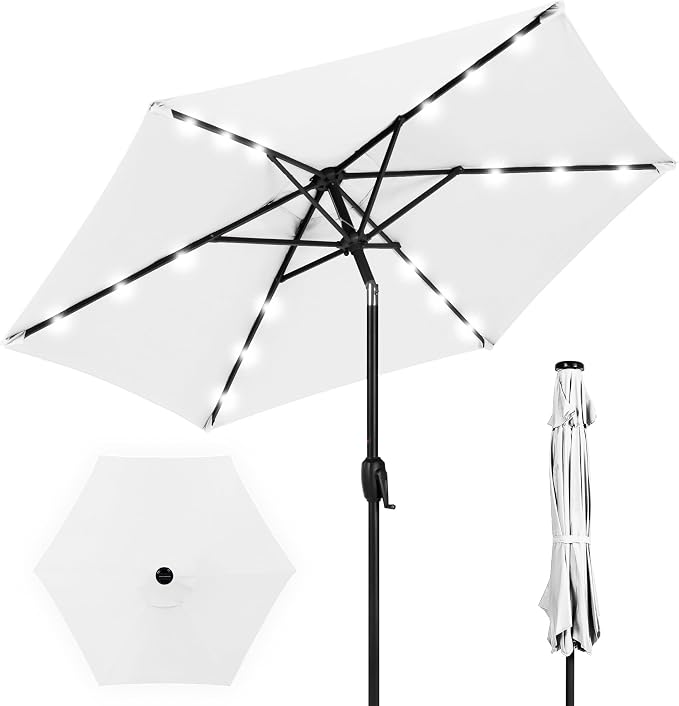 Best Choice Products 7.5ft Solar Umbrella LED Lighted Patio Umbrella, Table by Unknown