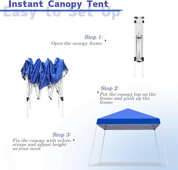 10x10FT Slant Leg Pop Up Canopy Tent, Portable Outdoor Shelter | 10x10FT Base - Image 3