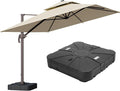9x12FT Beige Cantilever Outdoor Patio Umbrella by ZLACUIU