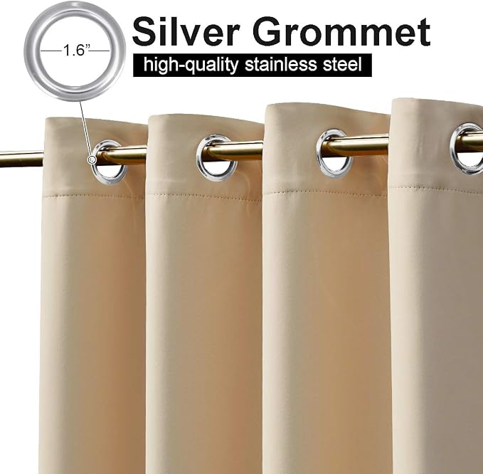 NICETOWN Outdoor Curtain for Patio Waterproof, Sunlight Block Rustproof Grommet - Image 3