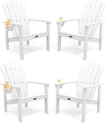 THOEOE Stackable Adirondack Chair Set of 4, Fire Pit Chairs Set of 4 | by THOEOE