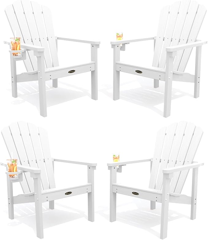 THOEOE Stackable Adirondack Chair Set of 4, Fire Pit Chairs Set of 4 | by THOEOE