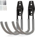 Garage Storage Utility Hooks，Garage Garden Tool Organizer，Steel Wall Mount Hooks, Large Garden U Hooks （2 Pack） (Type-2-Gray)