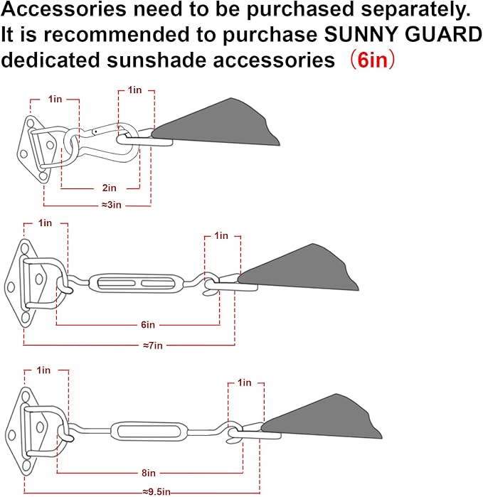 SUNNY GUARD Custom Size 8'x8'x8' Dark Grey Sun Shade Sail Triangle UV Block - Image 3