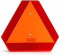 Slow Moving Vehicle Sign, Plastic DOT Slow Moving Vehicle Triangle Signs, SMV Sign 14"x16"x0.16"/5mm Thick Diamond Grade Reflective Up to 7 Years Outdoor for Golf Cart Accessories, Tractor, Utv,