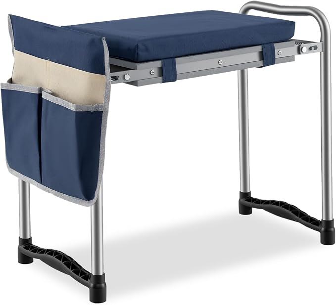 2-in-1 Garden Kneeler and Seat, Folding Garden Seat w/EVA Foam Kneeling Pad & by OFFICEJOY