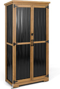 Outdoor Storage Cabinet, Wood & Metal Storage Shed by PETSCOSSET