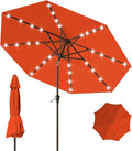 9FT Patio Umbrella with Solar Lights, Outdoor Market Umbrella with Tilt and by YourPerfectOutdoorEscape