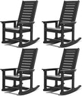 GREENVINES Oversized Outdoor Rocking Chairs Set of 4, HDPE Rocker by GreenVines