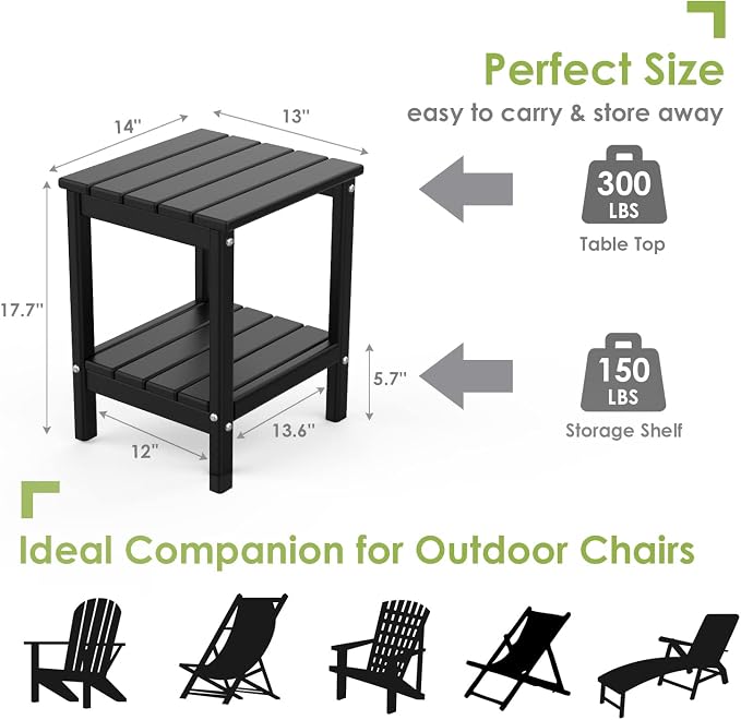 GREENVINES Outdoor Rocking Chairs Set, 2 Rockers w/ 1 Side Table - Image 4