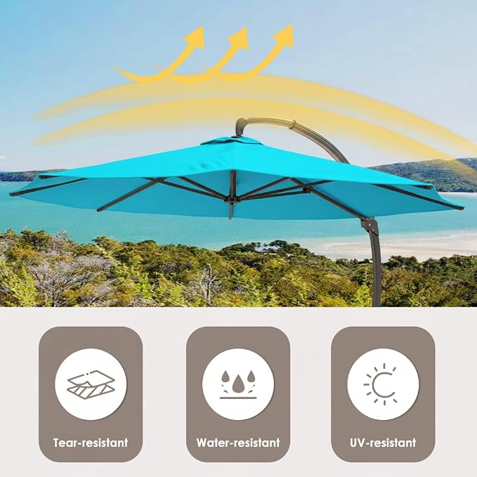11FT All Aluminum Cantilever Patio Umbrella - Image 7
