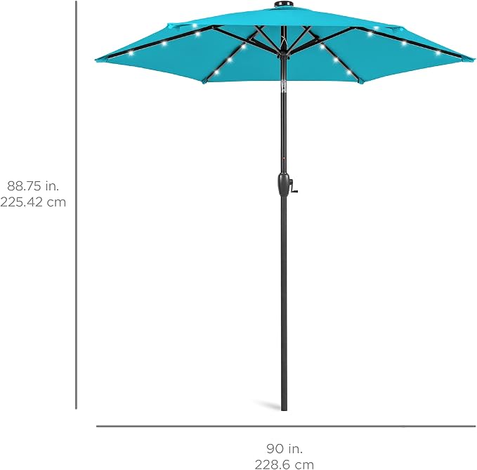 Best Choice Products 7.5ft Solar Umbrella LED Lighted Patio Umbrella, Table - Image 7