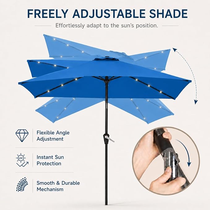 6.5 x 10ft Rectangular Patio Umbrella - Image 5