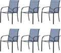 Outdoor Dining Chairs Set of 6, Stackable Patio Chairs by Seekverse
