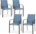 DIFY Patio Dining Chairs Set of 4, Stackable Outdoor Metal Chairs by DIFY
